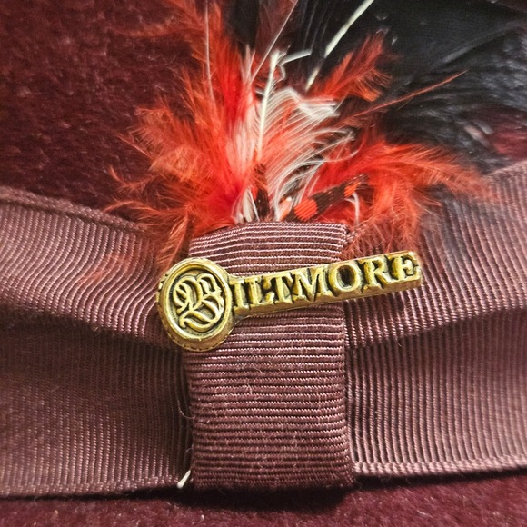 Biltmore Eleganza Fedora Hat Bordeaux Felt Leather Band 7 3/8 Quiet Luxury main image 7